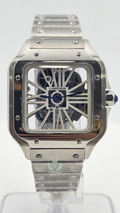 Cartier Santos Skeleton Automatic Stainless Steel Luxury Watch – Silver Dial